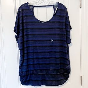 ⚡️Lane Bryant 14/16 striped sheer blouse w/ruching